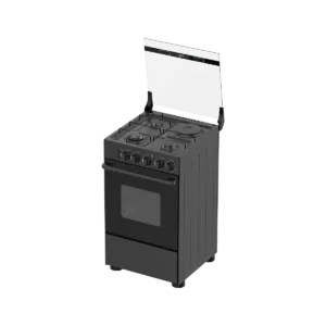 Gas Cooker With Black Body, Glass Lid And Black Cooktop - 5055-3G007-B