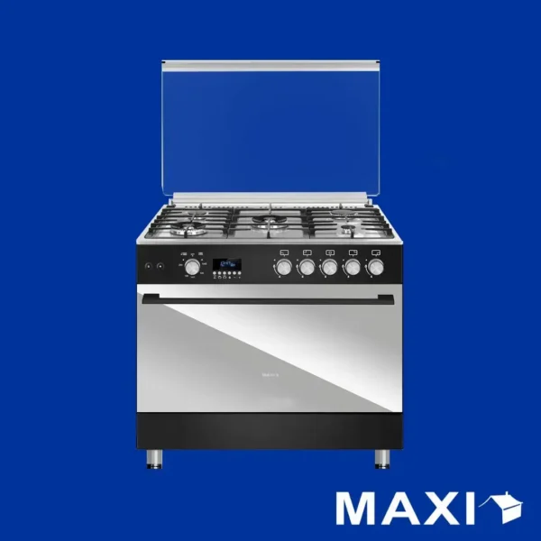 Maxi Gas Cooker 60x90 CM (5) Burners Shine Line Black & Inox (FK962DSP)