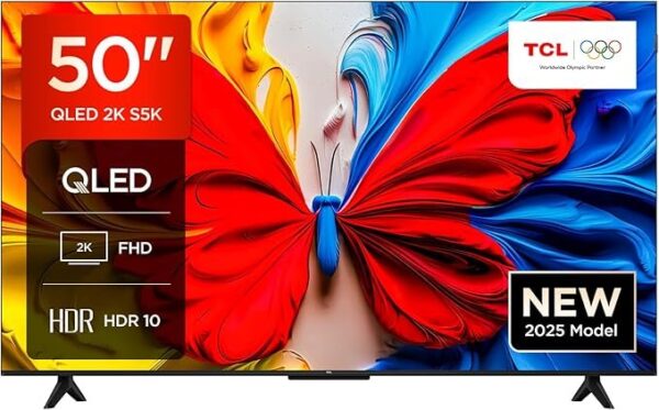 TCL 50 Inch Google QLED, HDR, Slim Design, Multiple Viewing Mode, 50S5K