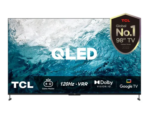 TCL 98 Inch QLED 4K Smart Tv Ultra HD, Google TV, 120Hz Game Accelerator, ONKYO Dolby Atmos and DTS with 3D sound 98C735